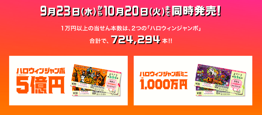 ハロウィンジャンボ宝くじ 高額当選 祈願祭 9 26 10 2